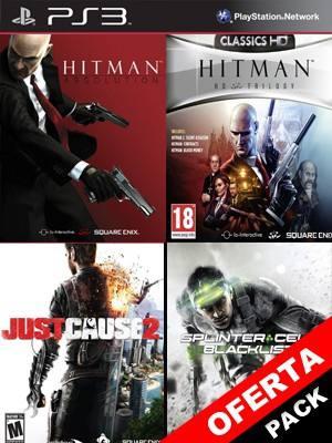 4 juegos en 1 Hitman Trilogy HD Mas Hitman Absolution Special Edition Mas Just Cause 2 Ultimate Edition Mas Tom Clancys Splinter Cell Blacklist